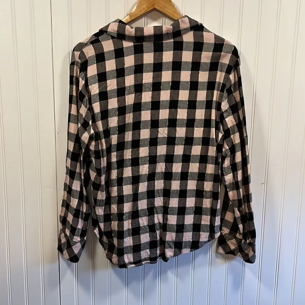 Victoria’s Secret checkered long sleeve pajama top